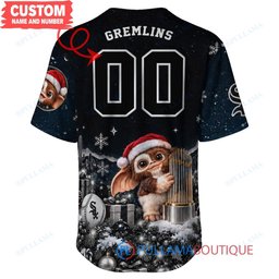 Chicago White Sox Gremlins with World Series Trophy Custom Baseball Jersey