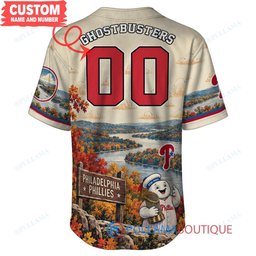 Philadelphia Phillies Stay Puft Marshmallow Man with World Series Trophy Custom Baseball Jersey