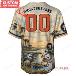 Houston Astros Stay Puft Marshmallow Man with World Series Trophy Custom Baseball Jersey