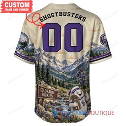 Colorado Rockies Stay Puft Marshmallow Man with World Series Trophy Custom Baseball Jersey