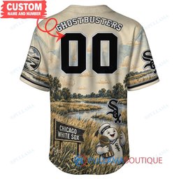Chicago White Sox Stay Puft Marshmallow Man with World Series Trophy Custom Baseball Jersey