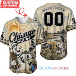 Chicago White Sox Stay Puft Marshmallow Man with World Series Trophy Custom Baseball Jersey