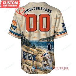 Detroit Tigers Stay Puft Marshmallow Man with World Series Trophy Custom Baseball Jersey