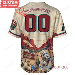 Arizona Diamondbacks Stay Puft Marshmallow Man with World Series Trophy Custom Baseball Jersey