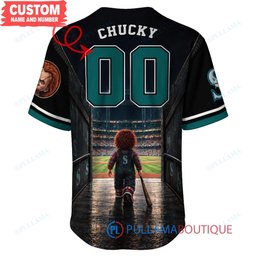 Seattle Mariners Chucky Child's Play with World Series Trophy Custom Baseball Jersey