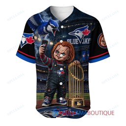 Tampa Bay Rays Chucky Child's Play with World Series Trophy Custom Baseball Jersey
