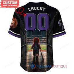 Colorado Rockies Chucky Child's Play with World Series Trophy Custom Baseball Jersey