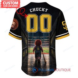 San Diego Padres Chucky Child's Play with World Series Trophy Custom Baseball Jersey