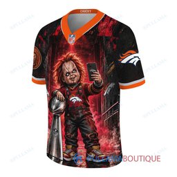 Denver Broncos Chucky Child's Play with Super Bowl Trophy Horror Tunnel Spotlight Custom Football Jersey