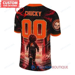 Cleveland Browns Chucky Child's Play with Super Bowl Trophy Horror Tunnel Spotlight Custom Football Jersey