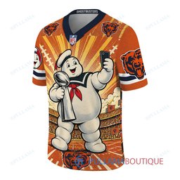 Chicago Bears Stay Puft Marshmallow Man with Super Bowl Trophy Retro Sailor Comic Custom Football Jersey