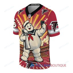Atlanta Falcons Stay Puft Marshmallow Man with Super Bowl Trophy Retro Sailor Comic Custom Football Jersey