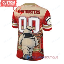 San Francisco 49ers Stay Puft Marshmallow Man with Super Bowl Trophy Retro Sailor Comic Custom Football Jersey