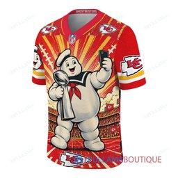 Kansas City Chiefs Stay Puft Marshmallow Man with Super Bowl Trophy Retro Sailor Comic Custom Football Jersey
