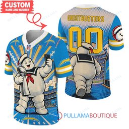 Los Angeles Chargers Stay Puft Marshmallow Man with Super Bowl Trophy Retro Sailor Comic Custom Football Jersey