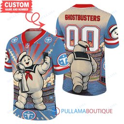 Tennessee Titans Stay Puft Marshmallow Man with Super Bowl Trophy Retro Sailor Comic Custom Football Jersey