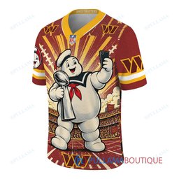 Washington Commanders Stay Puft Marshmallow Man with Super Bowl Trophy Retro Sailor Comic Custom Football Jersey
