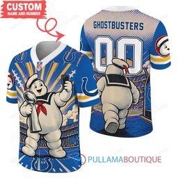Indianapolis Colts Stay Puft Marshmallow Man with Super Bowl Trophy Retro Sailor Comic Custom Football Jersey