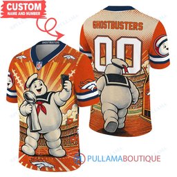 Denver Broncos Stay Puft Marshmallow Man with Super Bowl Trophy Retro Sailor Comic Custom Football Jersey