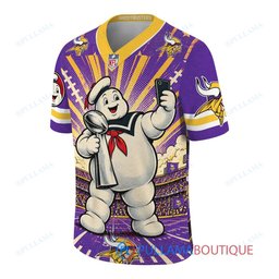 Minnesota Vikings Stay Puft Marshmallow Man with Super Bowl Trophy Retro Sailor Comic Custom Football Jersey