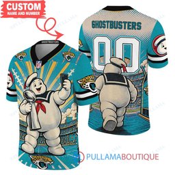 Jacksonville Jaguars Stay Puft Marshmallow Man with Super Bowl Trophy Retro Sailor Comic Custom Football Jersey