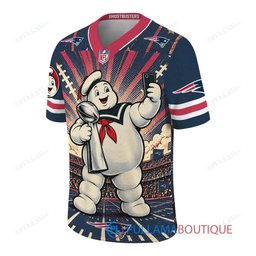 New England Patriots Stay Puft Marshmallow Man with Super Bowl Trophy Retro Sailor Comic Custom Football Jersey
