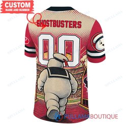 Houston Texans Stay Puft Marshmallow Man with Super Bowl Trophy Retro Sailor Comic Custom Football Jersey