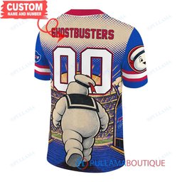 Buffalo Bills Stay Puft Marshmallow Man with Super Bowl Trophy Retro Sailor Comic Custom Football Jersey