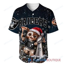 Las Vegas Raiders Gremlins with Super Bowl Trophy Custom Football Jersey