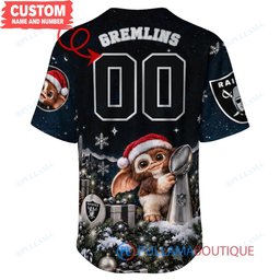 Las Vegas Raiders Gremlins with Super Bowl Trophy Custom Football Jersey