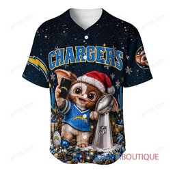 Los Angeles Chargers Gremlins with Super Bowl Trophy Custom Football Jersey