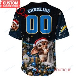 Los Angeles Chargers Gremlins with Super Bowl Trophy Custom Football Jersey