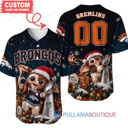 Denver Broncos Gremlins with Super Bowl Trophy Custom Football Jersey