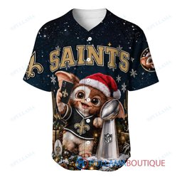 New Orleans Saints Gremlins with Super Bowl Trophy Custom Football Jersey