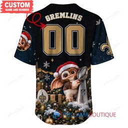 New Orleans Saints Gremlins with Super Bowl Trophy Custom Football Jersey