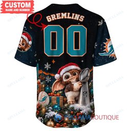 Miami Dolphins Gremlins with Super Bowl Trophy Custom Football Jersey