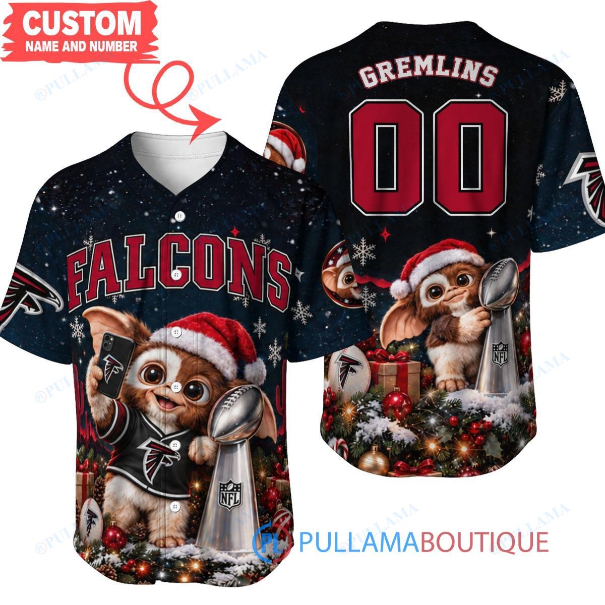 Atlanta Falcons Gremlins with Super Bowl Trophy Custom Football Jersey