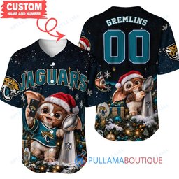 Jacksonville Jaguars Gremlins with Super Bowl Trophy Custom Football Jersey