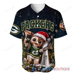 Green Bay Packers Gremlins with Super Bowl Trophy Custom Football Jersey