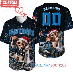 Carolina Panthers Gremlins with Super Bowl Trophy Custom Football Jersey
