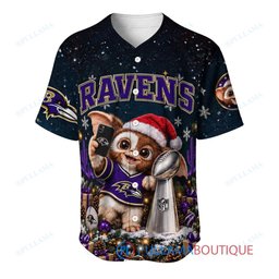 Baltimore Ravens Gremlins with Super Bowl Trophy Custom Football Jersey