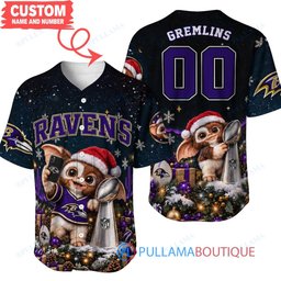 Baltimore Ravens Gremlins with Super Bowl Trophy Custom Football Jersey