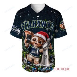 Seattle Seahawks Gremlins with Super Bowl Trophy Custom Football Jersey