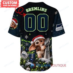 Seattle Seahawks Gremlins with Super Bowl Trophy Custom Football Jersey
