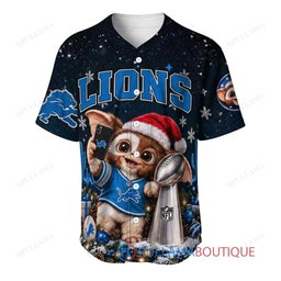 Detroit Lions Gremlins with Super Bowl Trophy Custom Football Jersey