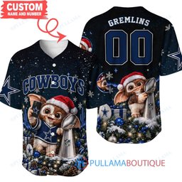 Dallas Cowboys Gremlins with Super Bowl Trophy Custom Football Jersey