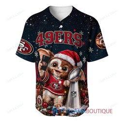 San Francisco 49ers Gremlins with Super Bowl Trophy Custom Football Jersey