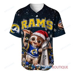 Los Angeles Rams Gremlins with Super Bowl Trophy Custom Football Jersey