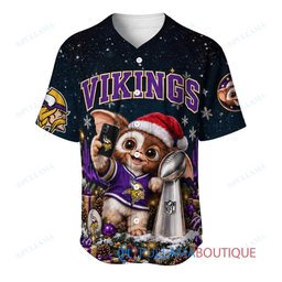 Minnesota Vikings Gremlins with Super Bowl Trophy Custom Football Jersey
