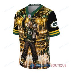 Green Bay Packers Jason Voorhees Friday the 13th with Super Bowl Trophy Night Victory Custom Football Jersey